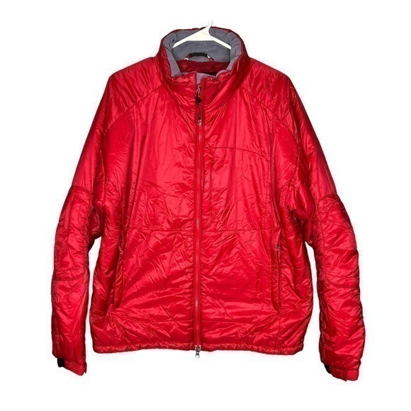 Marmot men's red full zip winter jacket coat interior exterior zippers sz large